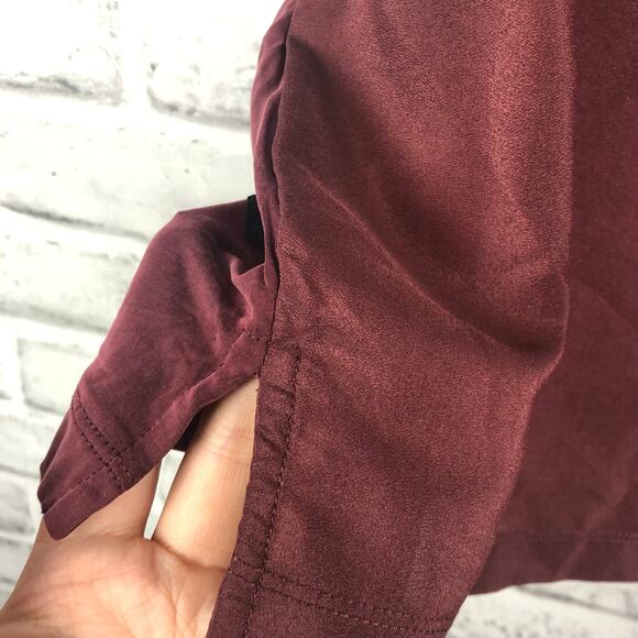 G-Star Joosa Top Port Red Deep V Neck Sz. S NEW - Picture 12 of 13